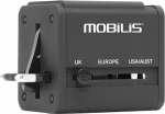 Mobilis WORLDWIDE TRAVEL ADAPTOR 2 USB, (100-240 V - 2X0.5A)