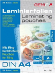 GENIE Laminiertaschen 25 A4 - Foils with ring binder perforation