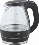 Kettle | Adler | Kettle | AD 1224 | Standard | 2000 W | 1.5 L | Glass | 360&deg; rotational base | Black