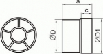 Vents Duct fan fi 125 230V 16W 38dB o mixed flow (125VKO)