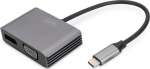 DIGITUS Adapter USB-C St. -> VGA Bu. / DP Bu. 4K/30Hz 20cm