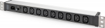 DIGITUS Socket strip with aluminum profile, 9-fach, IEC C14 Eingang