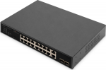 DIGITUS DN-95358 - Switch - 19" - unmanaged - 16 x 10/100/1000 (PoE+)