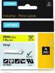 Kleepkirjalint Dymo 24mm, must/kollasel RHINO Tape 1805431 Black on Yellow, Coloured Vinyl 5.5m