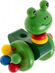 RoGer Wooden Push‑Along Toy On Stick Frog
