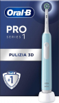 Oral-B Pro 1 Cross Action, adult, Rotating toothbrush, Daily care, Sensitive, Whitening, Blau, Wei&szlig;, 2 min, Blau