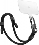 K&auml;epael Wrist Strap + kinnitusaas telefoni&uuml;mbrisele, must, Spigen