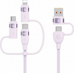 Kabel USB Usams USB-A - 2x USB-C + Lightning + microUSB 1.2 m Czerwony