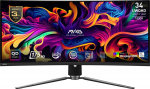 LCD Monitor|MSI|34"|Curved/21 : 9|Panel QD-OLED|3440x1440|21:9|175Hz|Matte|0.03 ms|Swivel|Height adjustable|Tilt|Colour Black|MAG341CQPQD-OLED
