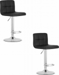 Leobert PROT stool - black PU leather / chrome base x 2