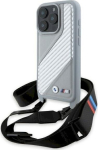 BMW BMHCP16L23PSCCG iPhone 16 Pro 6.3" grey hardcase M Edition Carbon Stripe & Strap