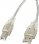 Lanberg CA-USBA-12CC-0030-TR USB cable USB 2.0 3 m USB B Transparent