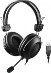 A4Tech HU-35 - headphones on USB | wire | microphone | adjustable headband | czarne | 2m | volume control