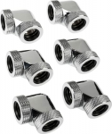 Raijintek Pelias D160906, 16mm, 90 Grad Adapter - 6er-Pack, silber