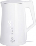 Adler AD 1345 white - Moc [W]: 1850 | Capacity [l]: 1.7 | Hidden heating element: tak | Color: White | Filter: tak | Rotating base: tak