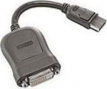 Lenovo - DVI-kabel - simple link - DisplayPort (hane) till DVI-D (female) - 20 cm - gray