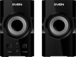 SVEN SPS-606 2x3W, Headphone front jack, Front power button and the volume control