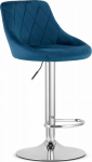 Leobert KAST stool - navy blue velvet / chrome base