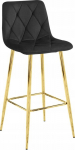 Leobert NADO stool - black velvet / GOLDEN legs x 3