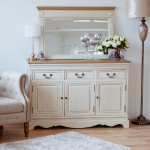 Sideboard SAMIRA 131.5x43xH87cm, antique white/natural