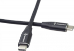 PREMIUMCORD Kabel USB-C M/M, 240W 480Mbps black cotton braid, 1.5m