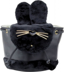 Children's Backpack Plush Ears Adjustable Strap Black 22cm 4L LEAN