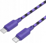 Kabel USB C do USB C Hoco 3A 60W 1 m X116 gradient fioletowy