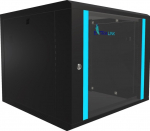 EXTRALINK LITE 9U 530X400 WALL-MOUNTED RACKMOUNT CABINET BLACK WITH SHELF