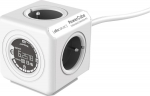 Allocacoc PowerCube Extended Monitor - Stromverteilungseinheit - Wechselstrom 100-250 V - Eingabe, Input power supply - output terminals: 4 (Stromversorgung)