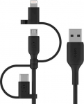 BELKIN BOOST CHARGE UNIV CHARG CABLE, LIGHT/MICRO-USB/USB-C TO-A 1M BL