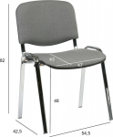 Guest chair ISO grey/chrome