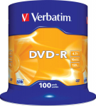 1x100 Verbatim DVD-R 4.7GB 16x Speed, matt silver