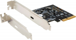 IO Exsys PCIe3.0 x4 1xUSB Type-C 3.2 Gen2x2 (EX-12011) LP with. Low-profile slot bracket