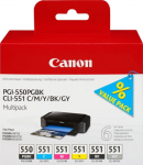 Canon PGI-550/CLI-551 (6496B005) Ink Cartridge Multipack, PGBK/C/M/Y/BK/GY
