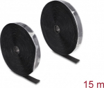 Delock Heavy-duty Hook-and-Loop tape self-adhesive L 15 m x W 25 mm black