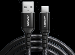 Axagon Data and charging USB 2.0 cable length 2 m. 3A. Black braided