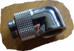 Barrow Adapter 90 Grad G1/4 Zoll AG auf G1/4 Zoll IG - drehbar, silber