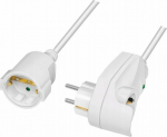 LogiLink extension cord 3.0m white - power extension cord 1 nest CEE 7/3, pass-through plug 3.0m white