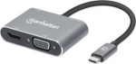 MANHATTAN USB-C auf HDMI & VGA 4in1 Converter Power Delivery