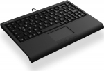 KeySonic ACK-3410 (UK) Super Mini Keyboard, Smart-Touchpad, USB, schwarz, Tenkeyless (80 - 87 %), Kabelgebunden, USB, membrane Key Switch, QWERTY, Schwarz