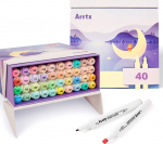 Double-sided Marker Pens ARRTX Alp, 40 Colours, pastel tone shade