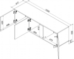 Cama MEBLE Cama 3D RTV cabinet ALMA 150x41.5xH55 cashmere