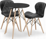 Leobert TODI round table set 60 czarny + 2 LAGO chairs black