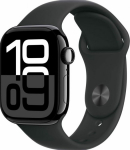 Apple Watch Series 10 jet black aluminium 42mm 4G black sport band Size S/M