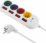 Listwa zasilająca Maclean 4 jack 1.5 m White (MCE508)
