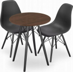 Leobert TODI round table set 60 ash + 2 OSAKA chairs black