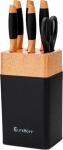 Elitehoff KITCHEN KNIFE SET W STAND Z SHARPENER E-6266
