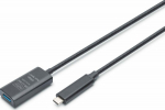 DIGITUS Verl&auml;ngerungskabel USB-C->USB-A St./Bu. 10G 5.00m