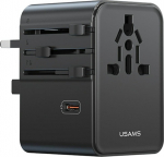Charger USAMS Travel Adapter CC310 3xUSB-C 70W 4w1 US/AU/EU/UK czarny