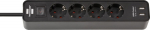 Brennenstuhl Power strip Ecolor 4x+USB schwarz 1.5m